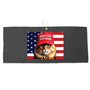 Make Cats Safe Again Red Hat 2024 Debate Funny Large Microfiber Waffle Golf Towel