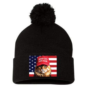 Make Cats Safe Again Red Hat 2024 Debate Funny Pom Pom 12in Knit Beanie