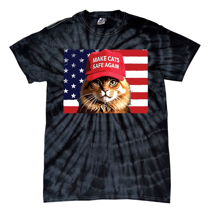 Make Cats Safe Again Red Hat 2024 Debate Funny Tie-Dye T-Shirt