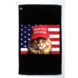 Make Cats Safe Again Red Hat 2024 Debate Funny Platinum Collection Golf Towel