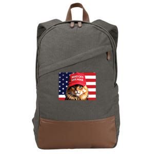 Make Cats Safe Again Red Hat 2024 Debate Funny Cotton Canvas Backpack