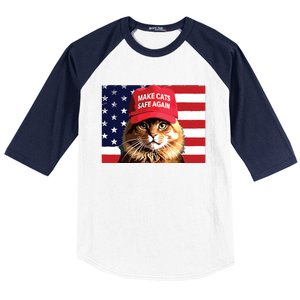 Make Cats Safe Again Red Hat 2024 Debate Funny Baseball Sleeve Shirt