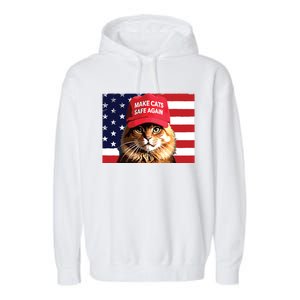 Make Cats Safe Again Red Hat 2024 Debate Funny Garment-Dyed Fleece Hoodie