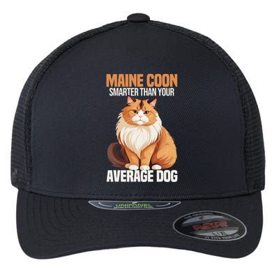 Maine Coon Smarter Than Your Average Dog Maine Coon Cat Flexfit Unipanel Trucker Cap