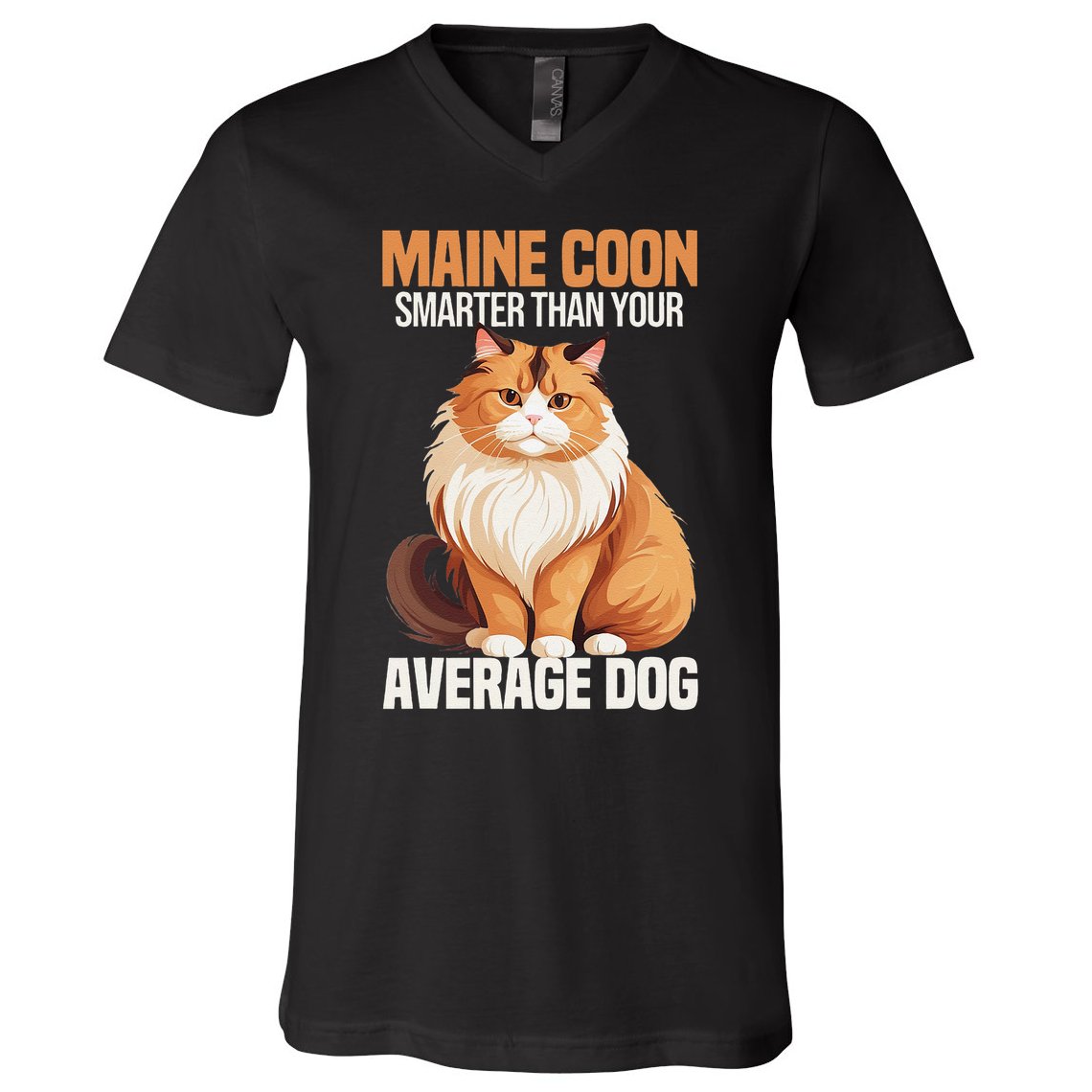 Maine Coon Smarter Than Your Average Dog Maine Coon Cat V-Neck T-Shirt