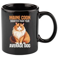 Maine Coon Smarter Than Your Average Dog Maine Coon Cat 11oz C Handle Ceramic Mug
