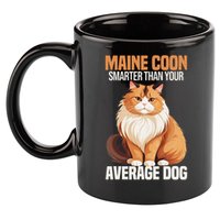 Maine Coon Smarter Than Your Average Dog Maine Coon Cat 11oz C Handle Ceramic Mug