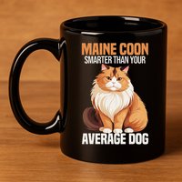Maine Coon Smarter Than Your Average Dog Maine Coon Cat 11oz C Handle Ceramic Mug