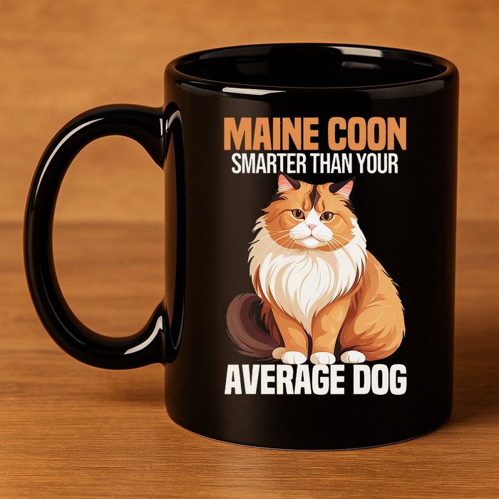 Maine Coon Smarter Than Your Average Dog Maine Coon Cat 11oz C Handle Ceramic Mug