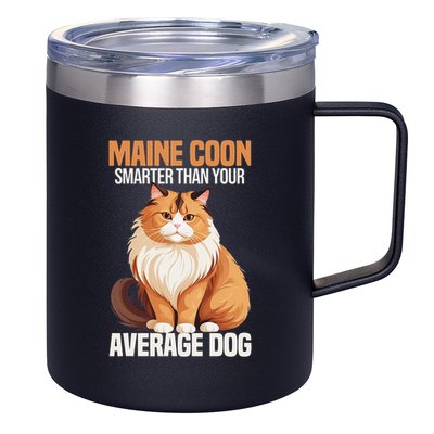 Maine Coon Smarter Than Your Average Dog Maine Coon Cat 12oz Stainless Steel Coffee Mug