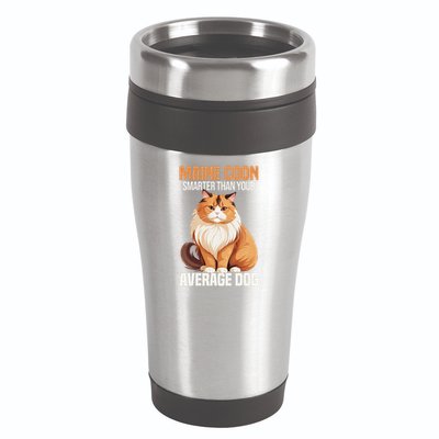 Maine Coon Smarter Than Your Average Dog Maine Coon Cat 16oz Travel Tumbler