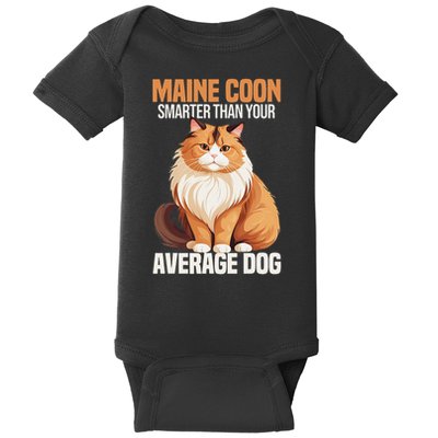 Maine Coon Smarter Than Your Average Dog Maine Coon Cat Baby Bodysuit