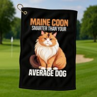 Maine Coon Smarter Than Your Average Dog Maine Coon Cat Golf Towel