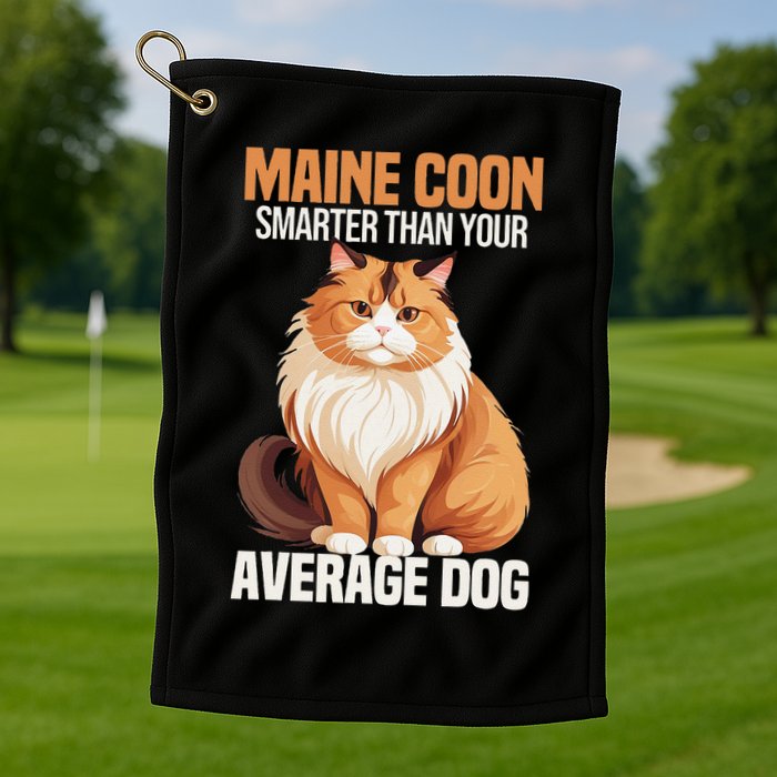 Maine Coon Smarter Than Your Average Dog Maine Coon Cat Golf Towel