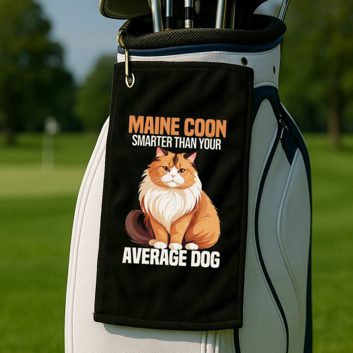 Maine Coon Smarter Than Your Average Dog Maine Coon Cat Golf Towel