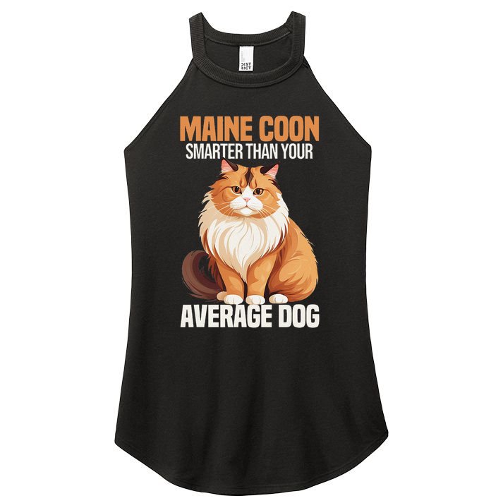 Maine Coon Smarter Than Your Average Dog Maine Coon Cat Women's Perfect Tri Rocker Tank