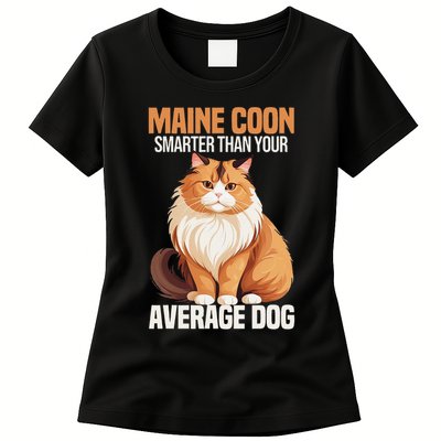 Maine Coon Smarter Than Your Average Dog Maine Coon Cat Womens T-Shirt