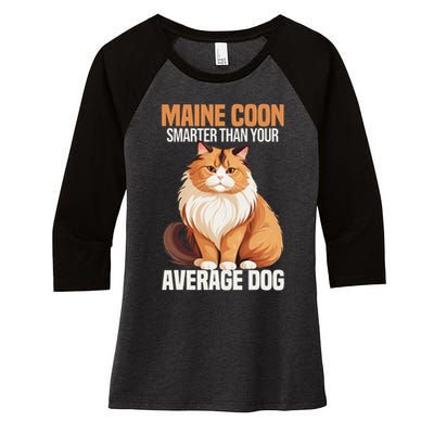 Maine Coon Smarter Than Your Average Dog Maine Coon Cat Women's Tri-Blend 3/4-Sleeve Raglan Shirt