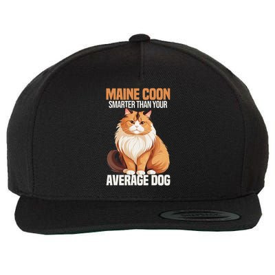 Maine Coon Smarter Than Your Average Dog Maine Coon Cat Wool Snapback Cap