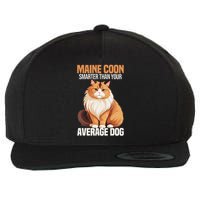Maine Coon Smarter Than Your Average Dog Maine Coon Cat Wool Snapback Cap