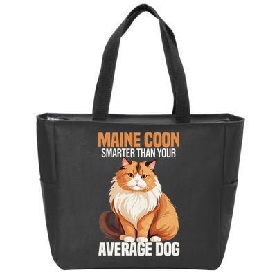 Maine Coon Smarter Than Your Average Dog Maine Coon Cat Zip Tote Bag