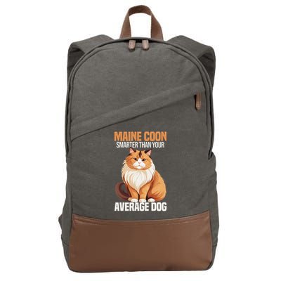 Maine Coon Smarter Than Your Average Dog Maine Coon Cat Cotton Canvas Backpack