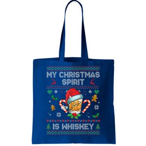 My Christmas Spirit Is Whiskey Ugly Sweater Gift Merry Xmas Gift Tote Bag