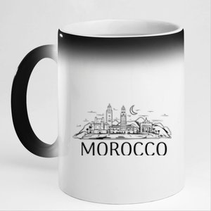 Morocco City Skyline 11oz Black Color Changing Mug