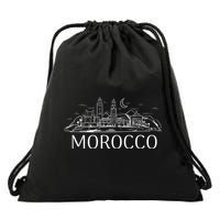 Morocco City Skyline Drawstring Bag