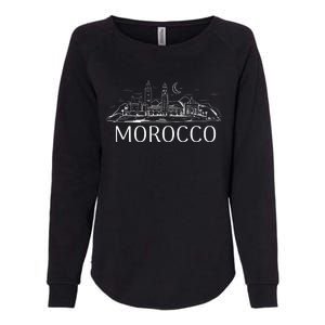 Morocco City Skyline Womens California Wash Sweatshirt