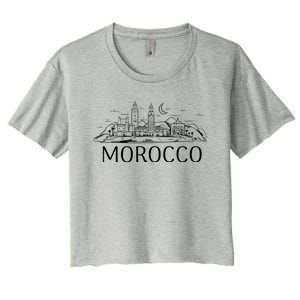 Morocco City Skyline Women's Crop Top Tee