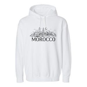 Morocco City Skyline Garment-Dyed Fleece Hoodie