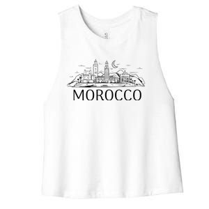 Morocco City Skyline Women's Racerback Cropped Tank