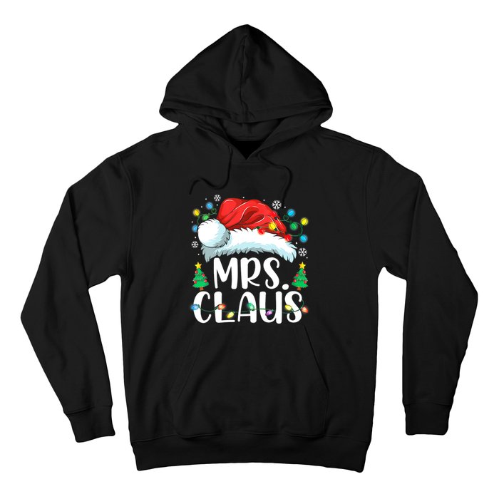 Mrs Claus Santa Lights Christmas Red Plaid Couples Pajama Hoodie