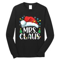 Mrs Claus Santa Lights Christmas Red Plaid Couples Pajama Long Sleeve Shirt