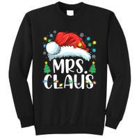 Mrs Claus Santa Lights Christmas Red Plaid Couples Pajama Sweatshirt