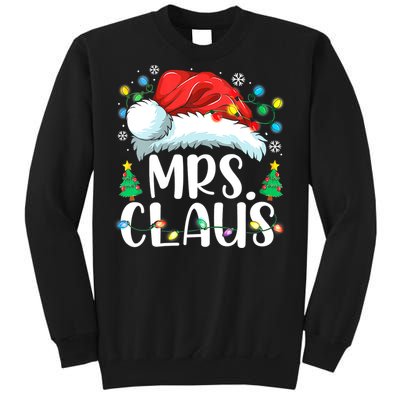 Mrs Claus Santa Lights Christmas Red Plaid Couples Pajama Sweatshirt