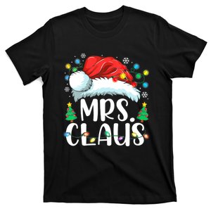 Mrs Claus Santa Lights Christmas Red Plaid Couples Pajama T-Shirt