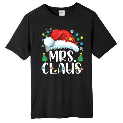 Mrs Claus Santa Lights Christmas Red Plaid Couples Pajama Tall Fusion ChromaSoft Performance T-Shirt