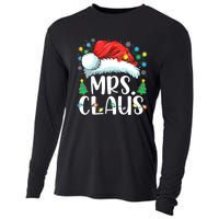 Mrs Claus Santa Lights Christmas Red Plaid Couples Pajama Cooling Performance Long Sleeve Crew