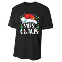 Mrs Claus Santa Lights Christmas Red Plaid Couples Pajama Performance Sprint T-Shirt