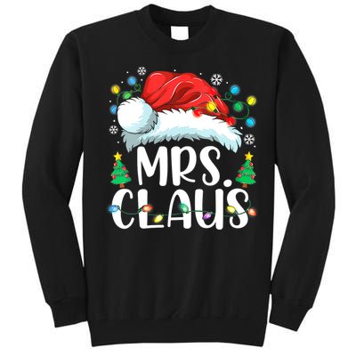 Mrs Claus Santa Lights Christmas Red Plaid Couples Pajama Tall Sweatshirt