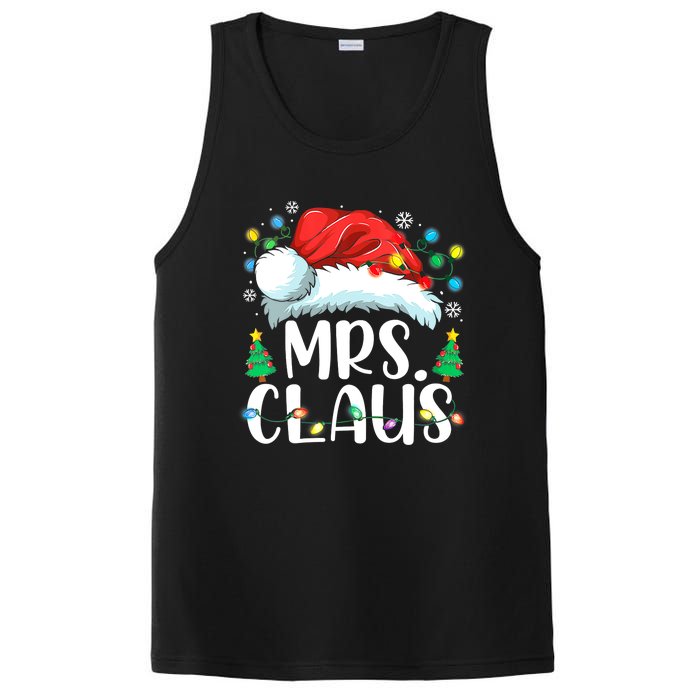 Mrs Claus Santa Lights Christmas Red Plaid Couples Pajama PosiCharge Competitor Tank