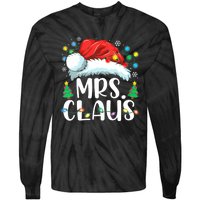 Mrs Claus Santa Lights Christmas Red Plaid Couples Pajama Tie-Dye Long Sleeve Shirt