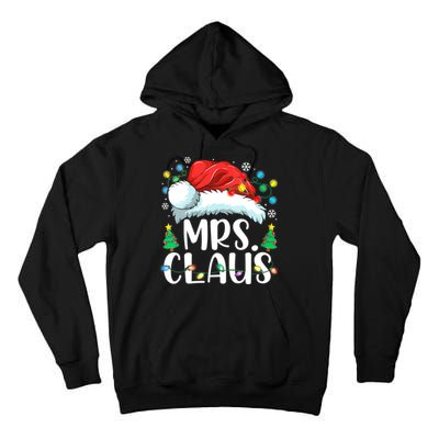 Mrs Claus Santa Lights Christmas Red Plaid Couples Pajama Tall Hoodie