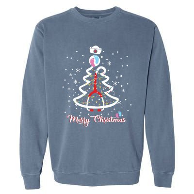 Merry Christmas Stethoscope Nicu Nurse Christmas Tree Great Gift Garment-Dyed Sweatshirt