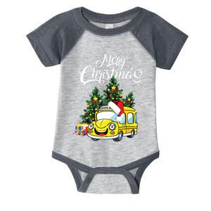 Merry Christmas School Bus Driver Xmas Pajamas Infant Baby Jersey Bodysuit