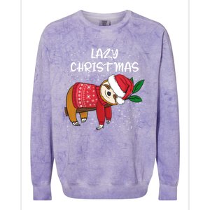 Merry Christmas Santa Sloth Merry Slothmas Lazy Christmas Gift Colorblast Crewneck Sweatshirt