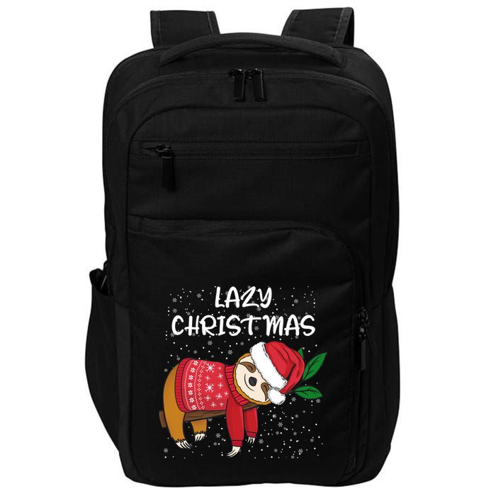 Merry Christmas Santa Sloth Merry Slothmas Lazy Christmas Gift Impact Tech Backpack