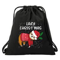 Merry Christmas Santa Sloth Merry Slothmas Lazy Christmas Gift Drawstring Bag